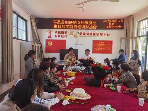 平邑街道：县妇联妇女居家就业来料加工项目培训对接会在东张庄村成功举办(图1)