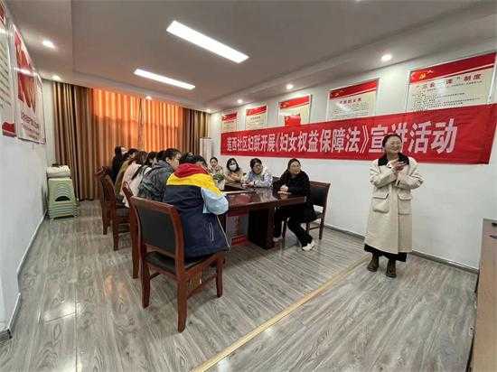 平邑街道莲西社区开展《妇女权益保障法》宣讲活动(图1)