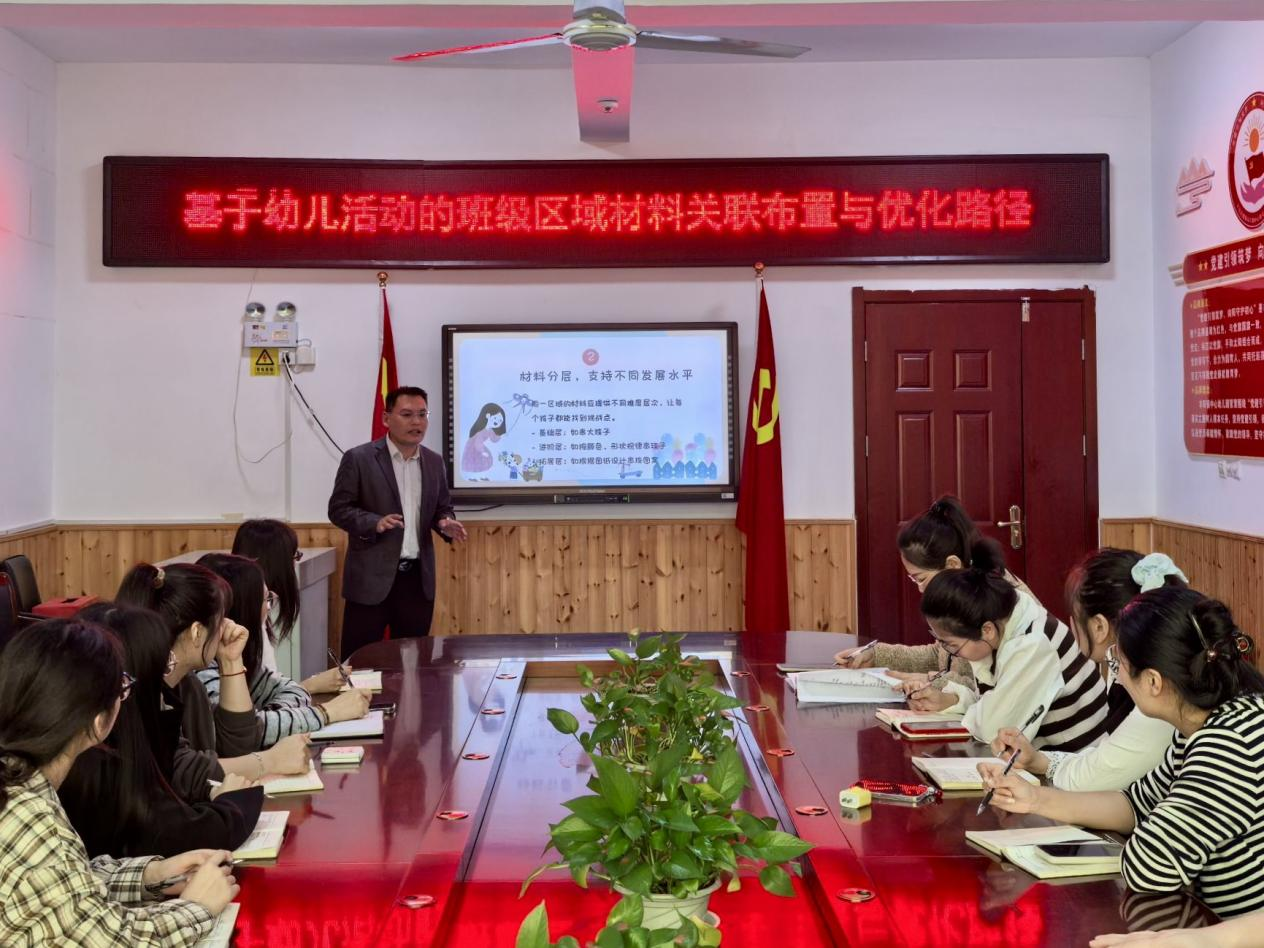 平邑县丰阳镇中心幼儿园开展 “基于幼儿活动的班级区域材料关联布置 与优化路径”教研活动