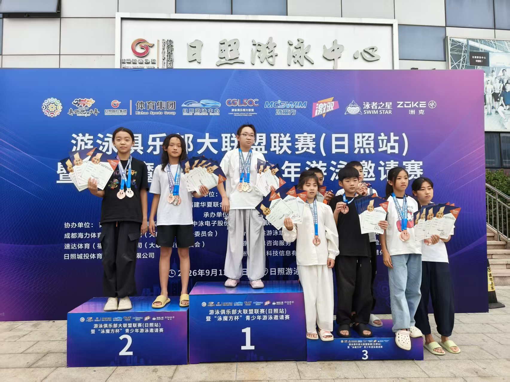 平邑县第二实验小学游泳队征战游泳俱乐部大联盟联赛喜获佳绩
